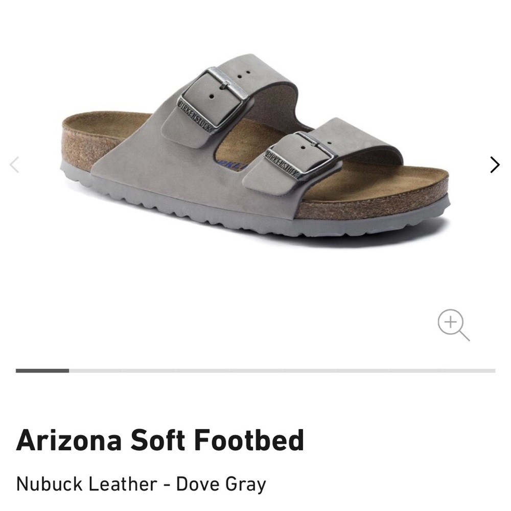 NWT Women’s Birkenstock Gray Arizona Double-Strap Sandals Size 38 (US 7) Narrow